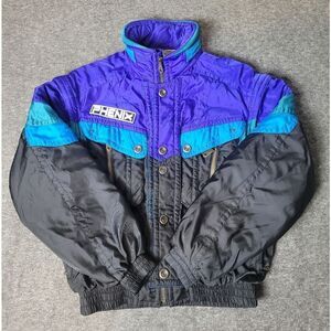 Phenix Sports Ski Jacket XL Purple Turquoise Black Colorblock Vintage 90's Rare